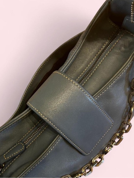 Coach Hampton Hobo Blue Leather
Shoulder Bag Vintage 7783+ Chain - Picture 5 of 9